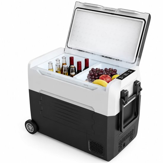 Celestul - Coolbox - Koelbox 35L - Elektrische Coolbox - Draagbare mini koelkast - Draagbare Auto Vriezer 12/24Volt - Zwart/Wit