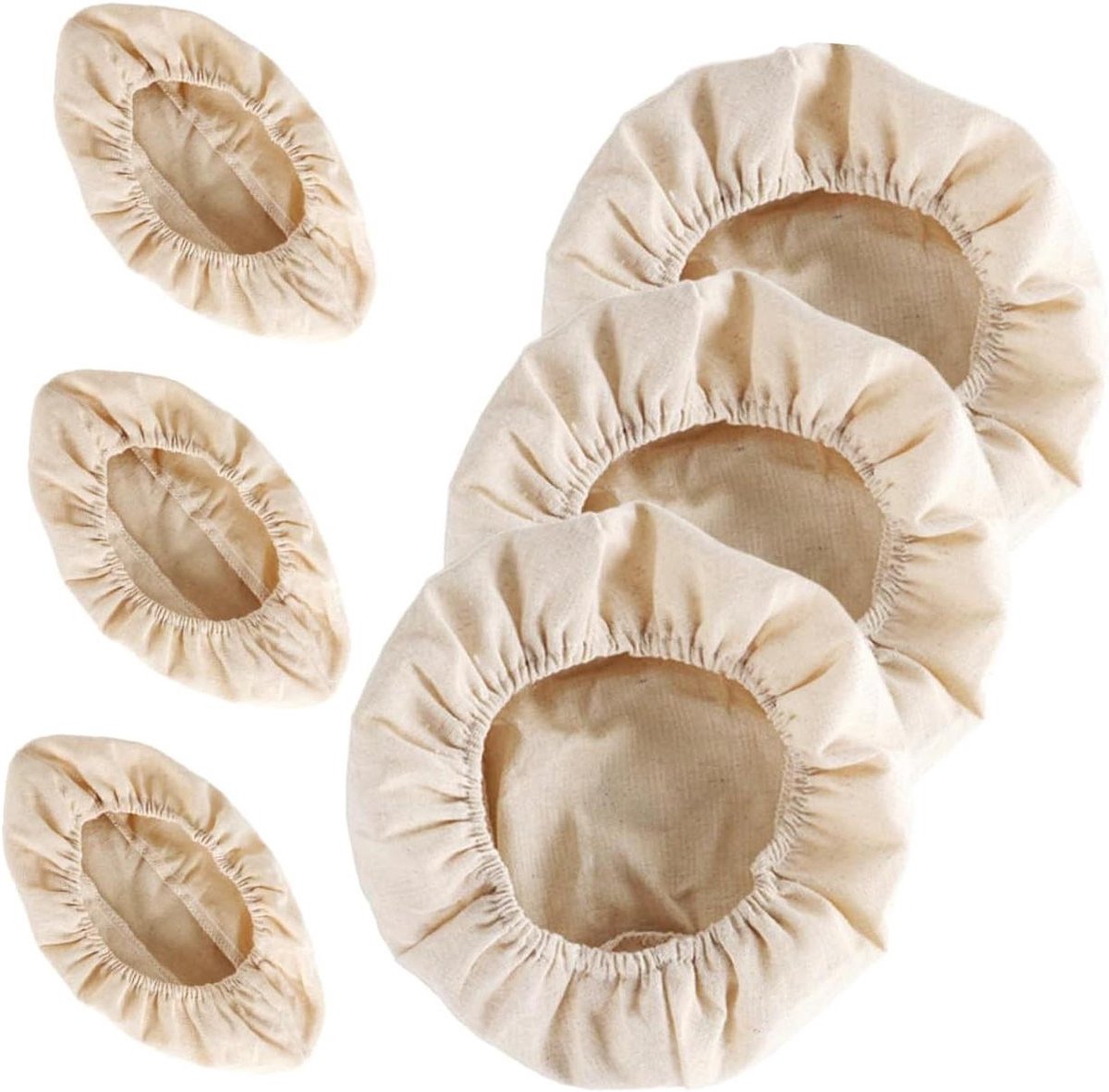 Broodmand Voeringen - Bakdoek Sets - Zuurdesem Bakken - Ademend Katoenlinnen - 6 Stuks - Beige
