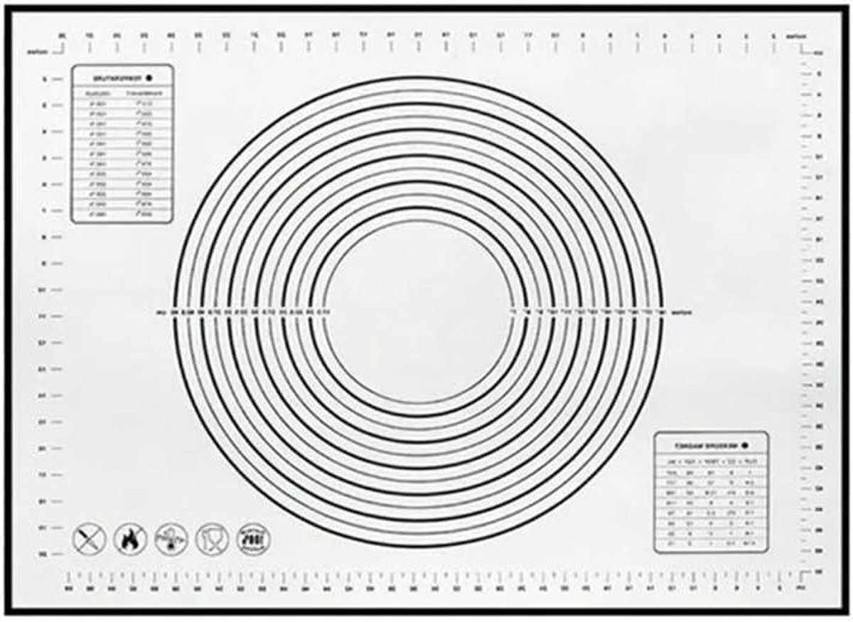 Siliconen Kneedmat - Bakmat Deeg - Bakken en Koken - Anti-aanbak Oppervlak - 40x30cm - Zwart
