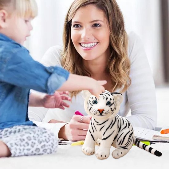 Realistische Tijger - Pluche Dier - Kinderen Vrolijk Maken - Machinewasbaar - 23 cm - Meerkleurig — afbeelding 3
