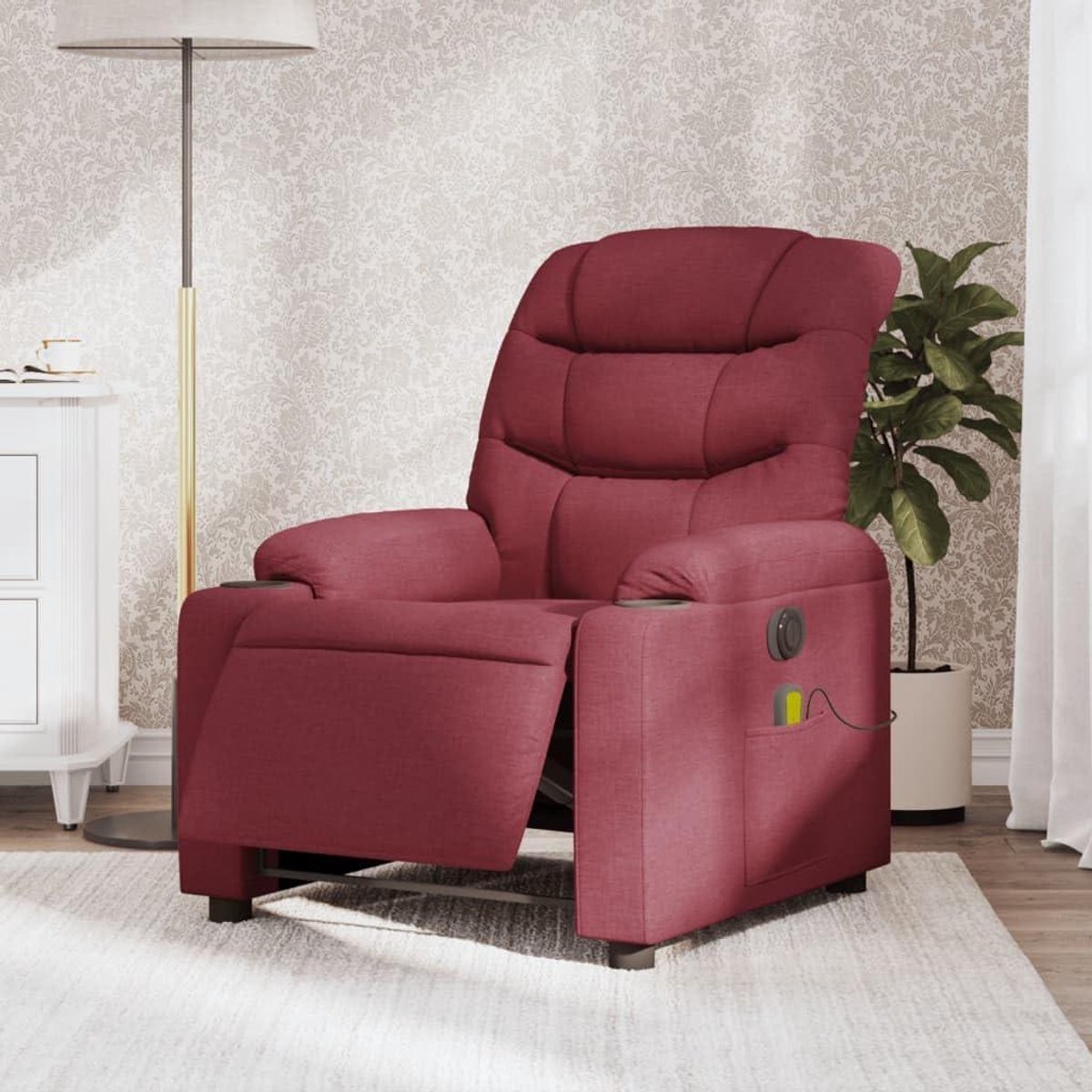 Elektrische Massagestoel - Relaxfauteuil - Ontspannen Thuis - Verstelbare Rugleuning - 135 Graden - Rood