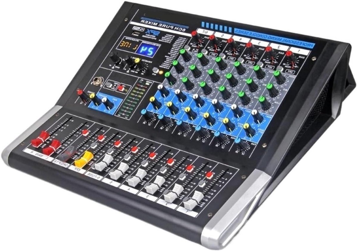 6-Kanaals Mixer - Soundboard DJ Controller - Muziek Opnemen - 24 DSP Effecten - 42 kg - Zwart
