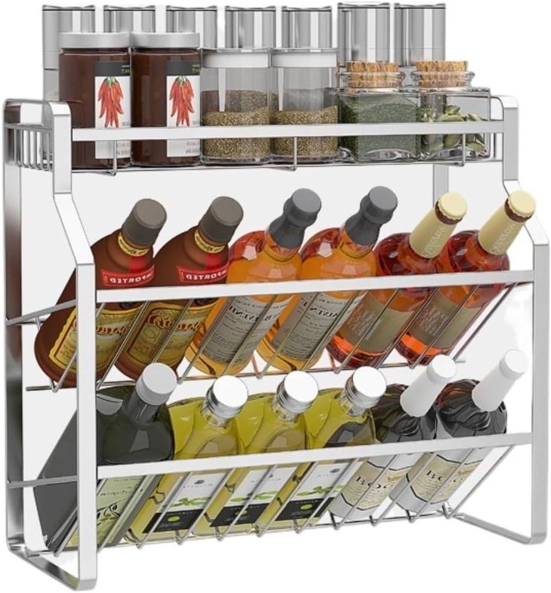 Kruidenrek - Opbergplank - Keuken Organizer - Met 3 Niveaus - 3000 Gram - One Color
