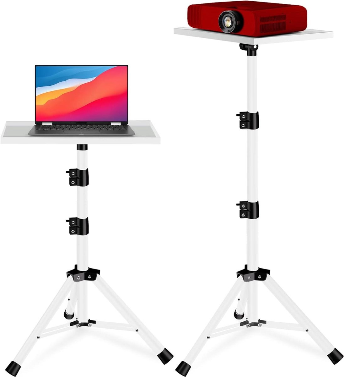 Projector Statief - Laptop Tripod - Presentaties Geven - Stabiele Constructie - 58-135 cm - Wit