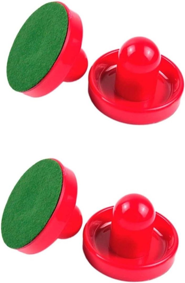 Airhockey Peddels - Pucks Sliders - Tafelspel Vervanging - Ergonomisch Ontwerp - 4 Stuks - Rood