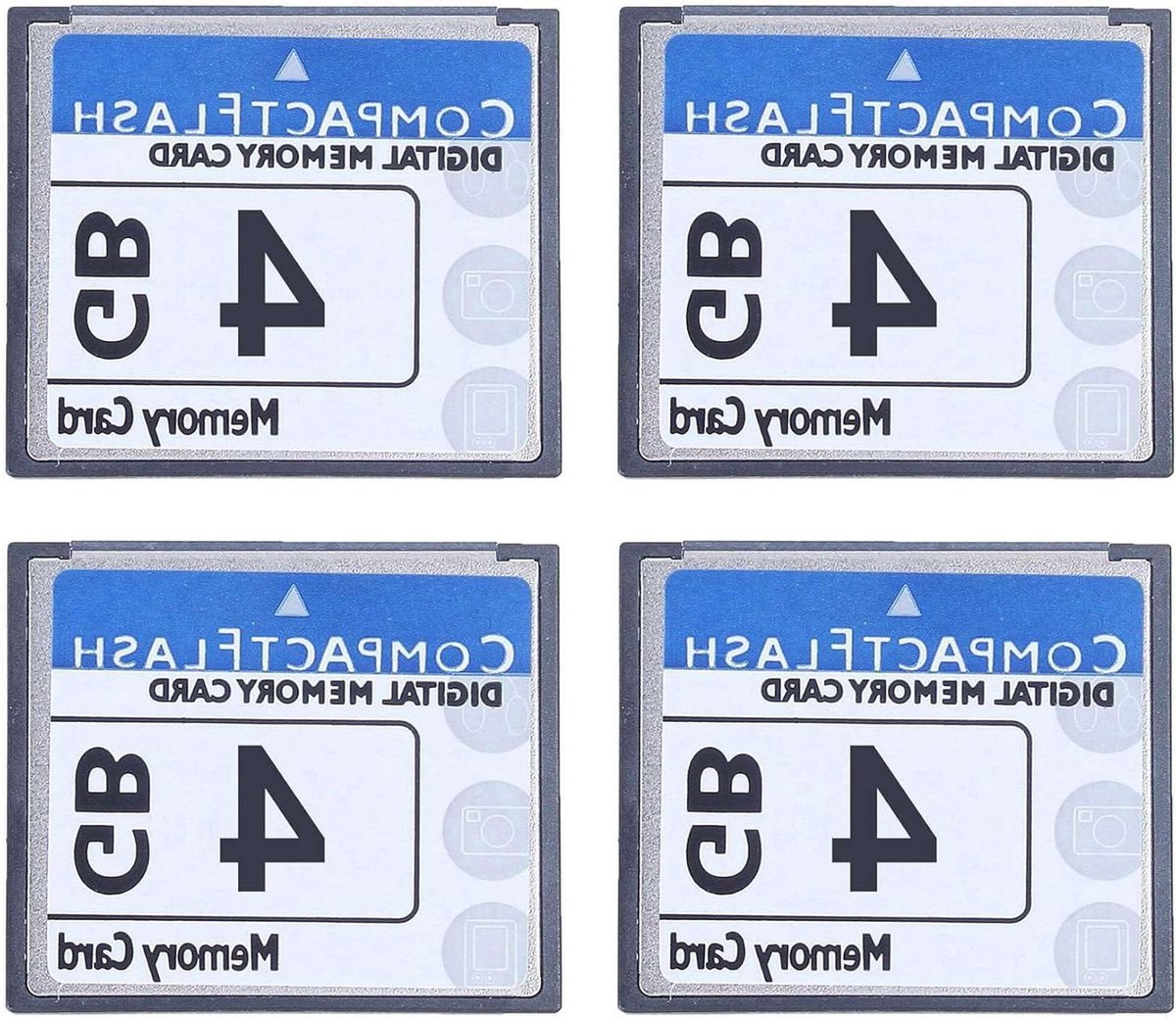 Geheugenkaarten - Compact Flash - Snelle Opnames - Hoge Snelheid - 4 GB Pakket - Wit Blauw