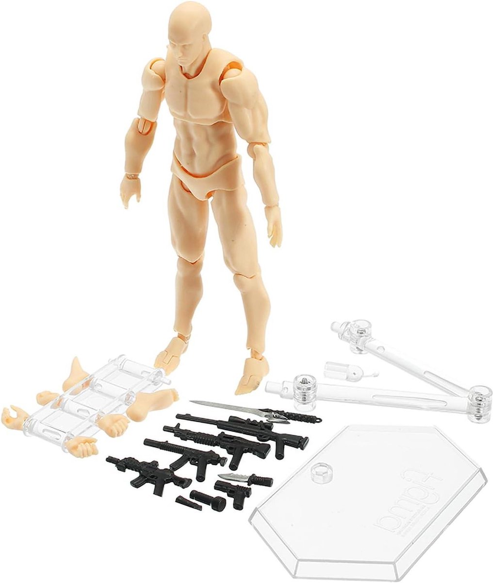 Kunstenaarsfiguur Model - Anatomie Pop - Tekenen en Beeldhouwen - Meer dan 30 Gewrichten - 21 cm Hoog - Mannelijk