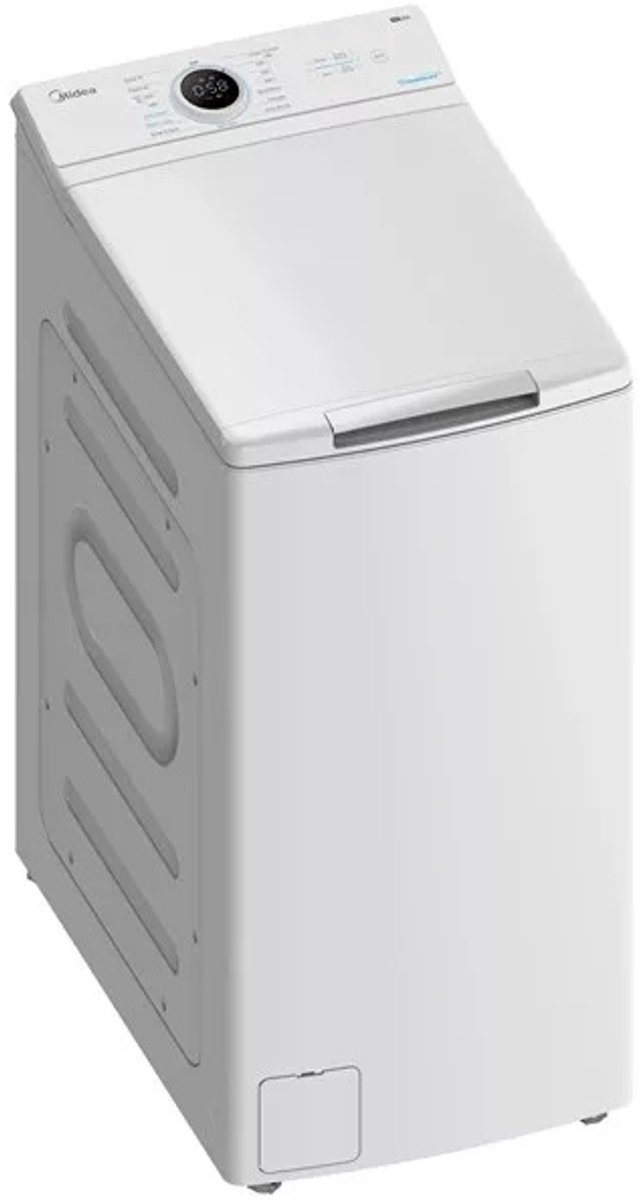 Midea MF100T80B/W-HR - Wasmachine - Bovenlader - Wit - 1300 rpm - 78 dB - A label - Waterverbruik 48 l - 8 kg nominale capaciteit