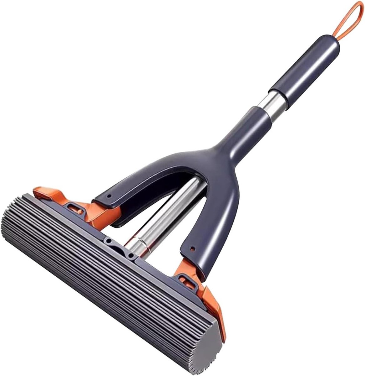 Draagbare Spons Mop - Mini Reiniger - Snel Vlekken Verwijderen - Zeer Absorberend - 38 cm - Rood