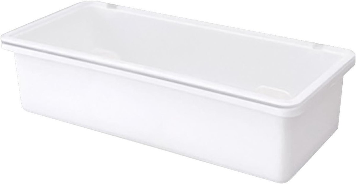 Bestek organizer - Opbergdoos lade - Keuken opbergen - Met hygiënisch deksel - 26 cm - Wit