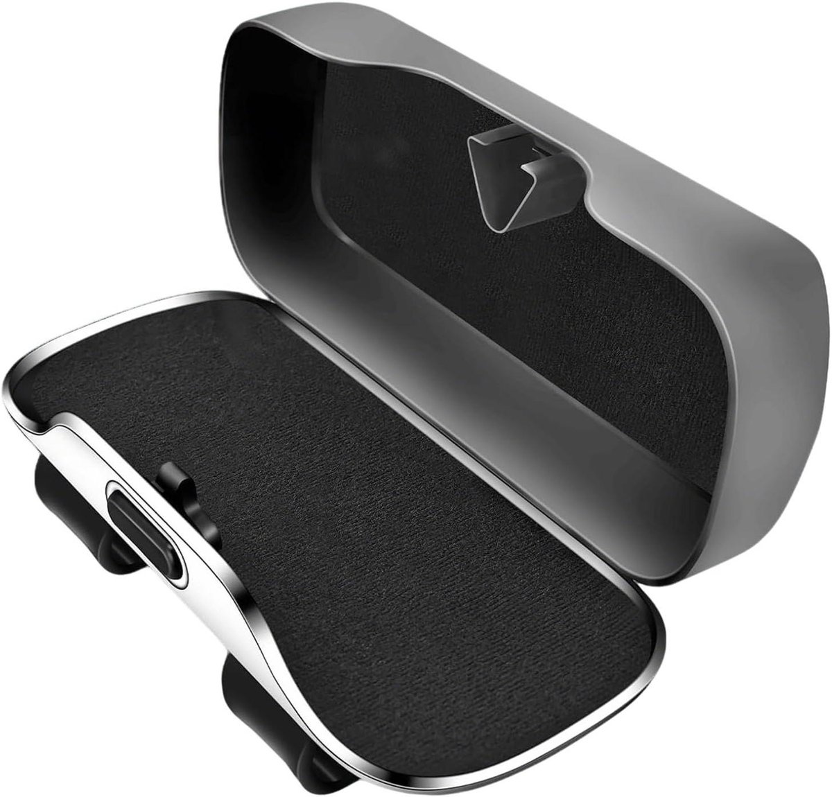Brillenetui Auto - Zonnebrilhouder - Auto Interieur - Universele Pasvorm - 18.5 cm - Zwart