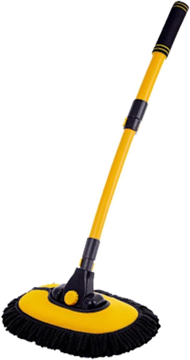Autowasmop - Reinigingsborstel - Voertuigen Schoonmaken - 90 Graden Draaibaar - 50-102 cm - Zwart