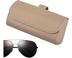 Auto Zonnebrilhouder - Bril Clip - Veilig Opbergen - Leren Clipgesp - 16.5 cm - Zwart