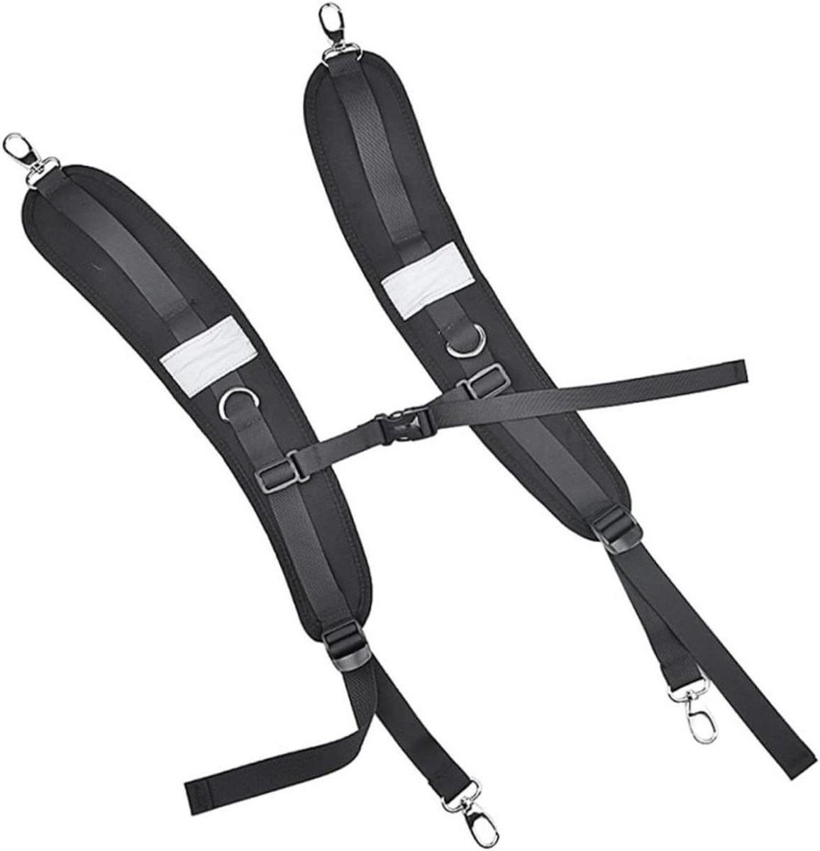 Draagriemen Set - Schouderbanden - Rugzak Gebruik - Neopreen Gevoerd - 23 cm Lengte - Zwart