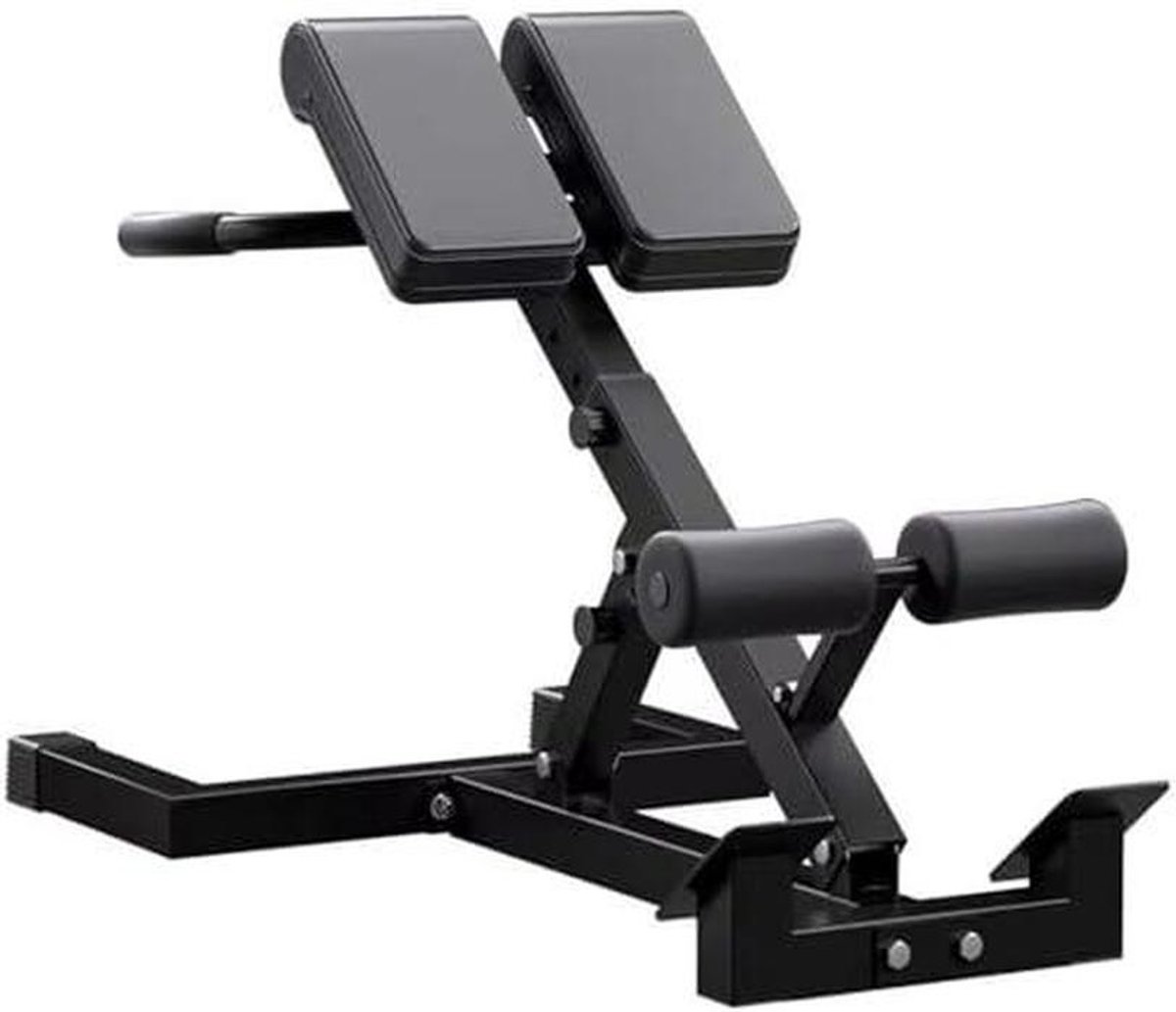 Opvouwbare Trainingsbank - Rugverlengbank Fitness - Thuistrainingen Kracht - Verstelbare Hoogte & Hoek - Tot 165 kg - Zwart