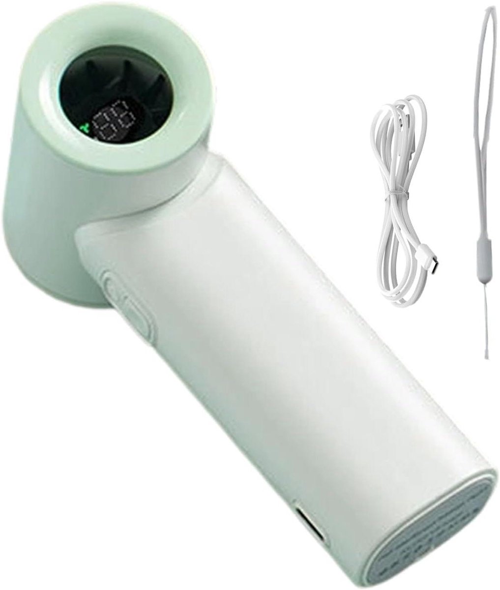 Oplaadbare Luchtventilator - Handventilator Persoonlijk - Persoonlijke Koeling - 5 Snelheden HD Scherm - 12 x 57 cm - Groen