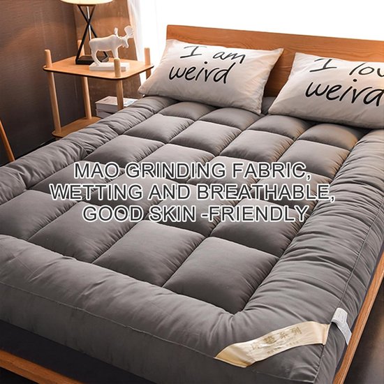 Futon Matras - Opvouwbare Mat - Comfortabel Slapen - Japanse Stijl - 180 x 200 cm - Grijs — afbeelding 2