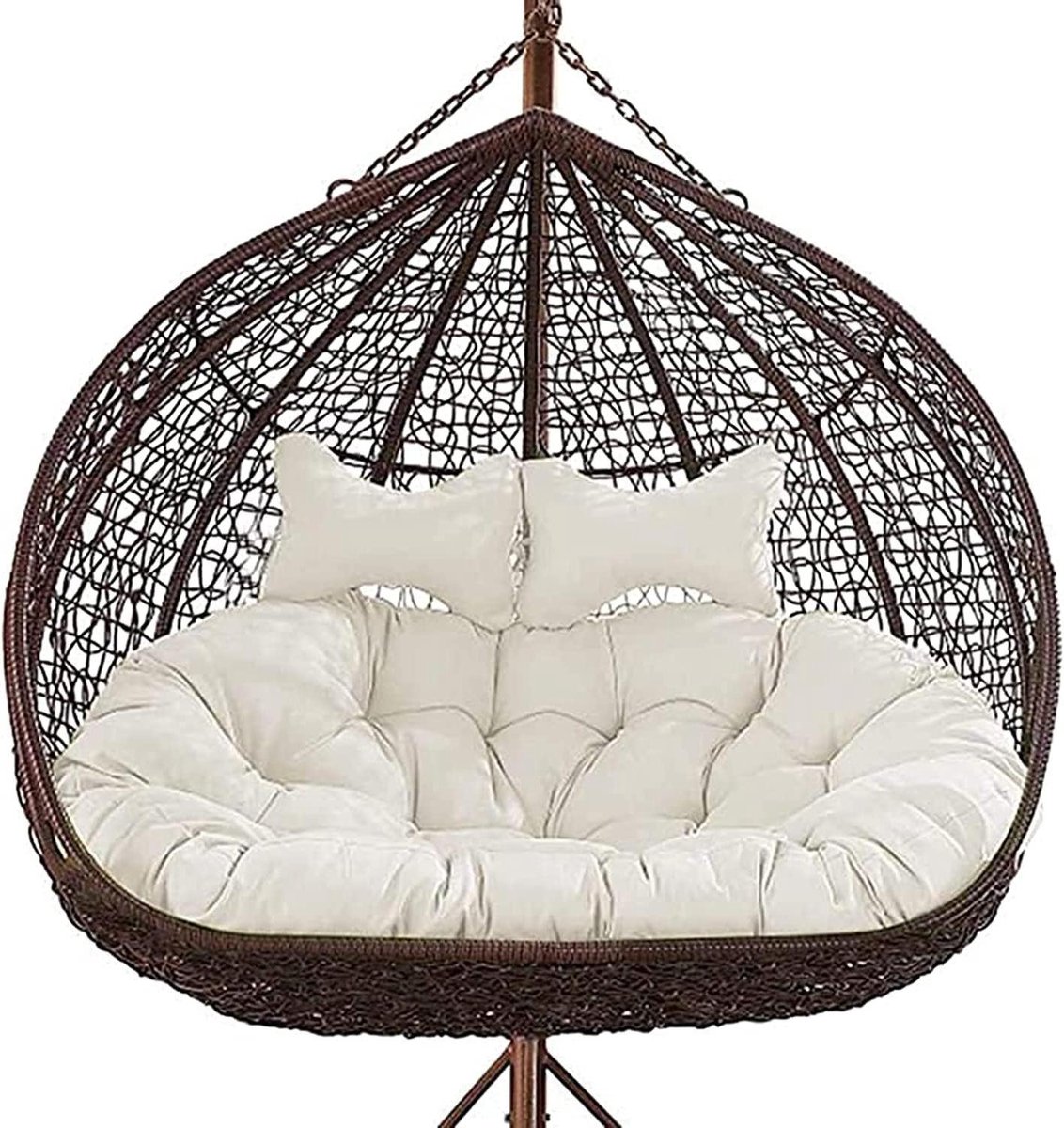 Dubbele Dikke Verwijderbare Ei-vormige Hangstoel Kussen voor 2 Personen Rieten Rotan Swing Pads voor Patio Guards