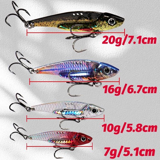 Vis Lokaas Set - Spinnerbait Kunstaas - Vissen Op Zee - Zinkend Ontwerp - Meerdere Gewichten - Metaal — afbeelding 2