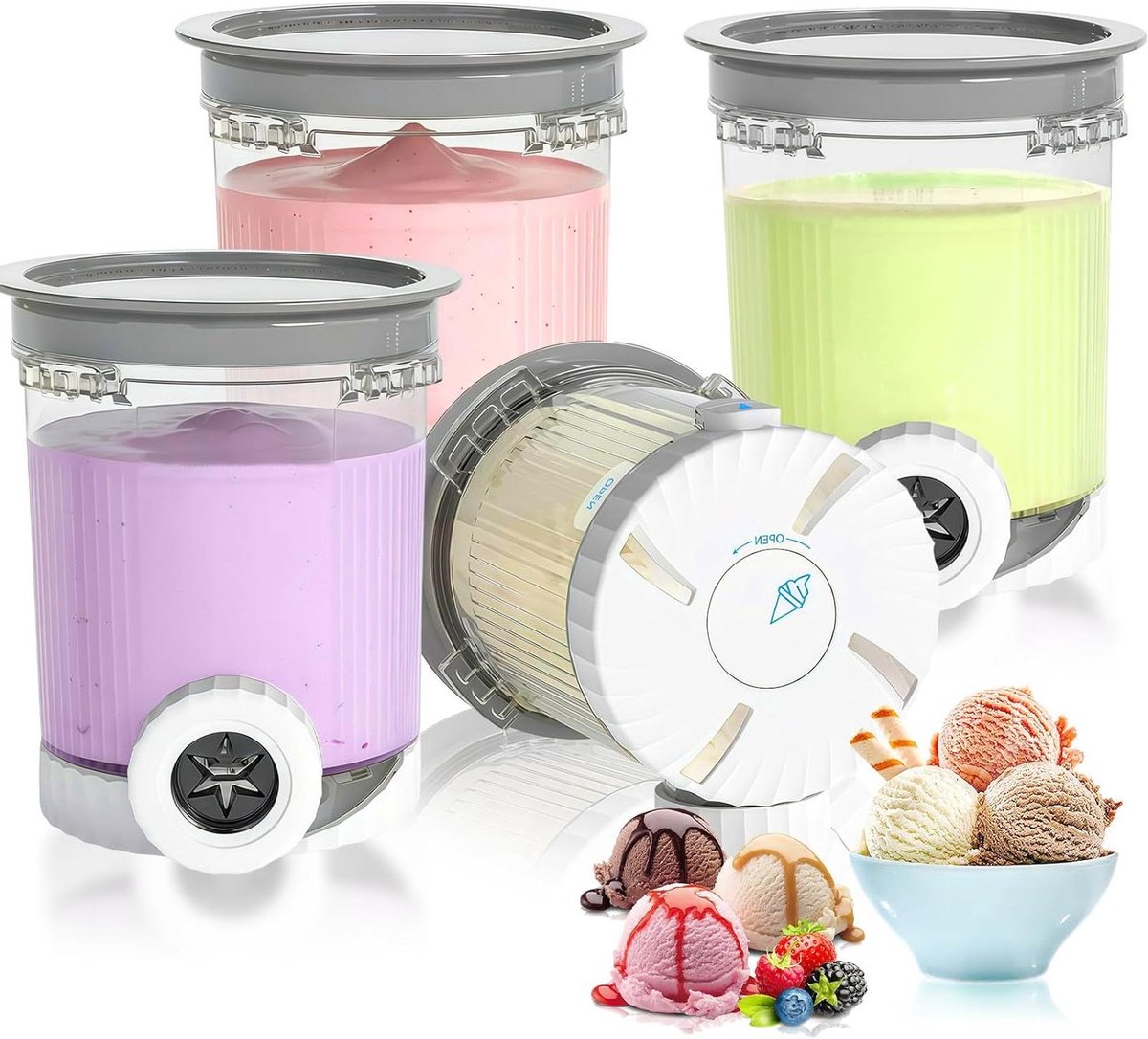 Reservecontainers - Extra bakjes - IJs maken - Set van vier - 275 cm - Niet gespecificeerd