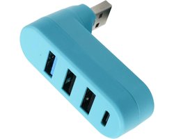 USB-hub auto - Poorten splitter - Apparaten verbinden - Draaibare stekker - 4 poorten - Zwart