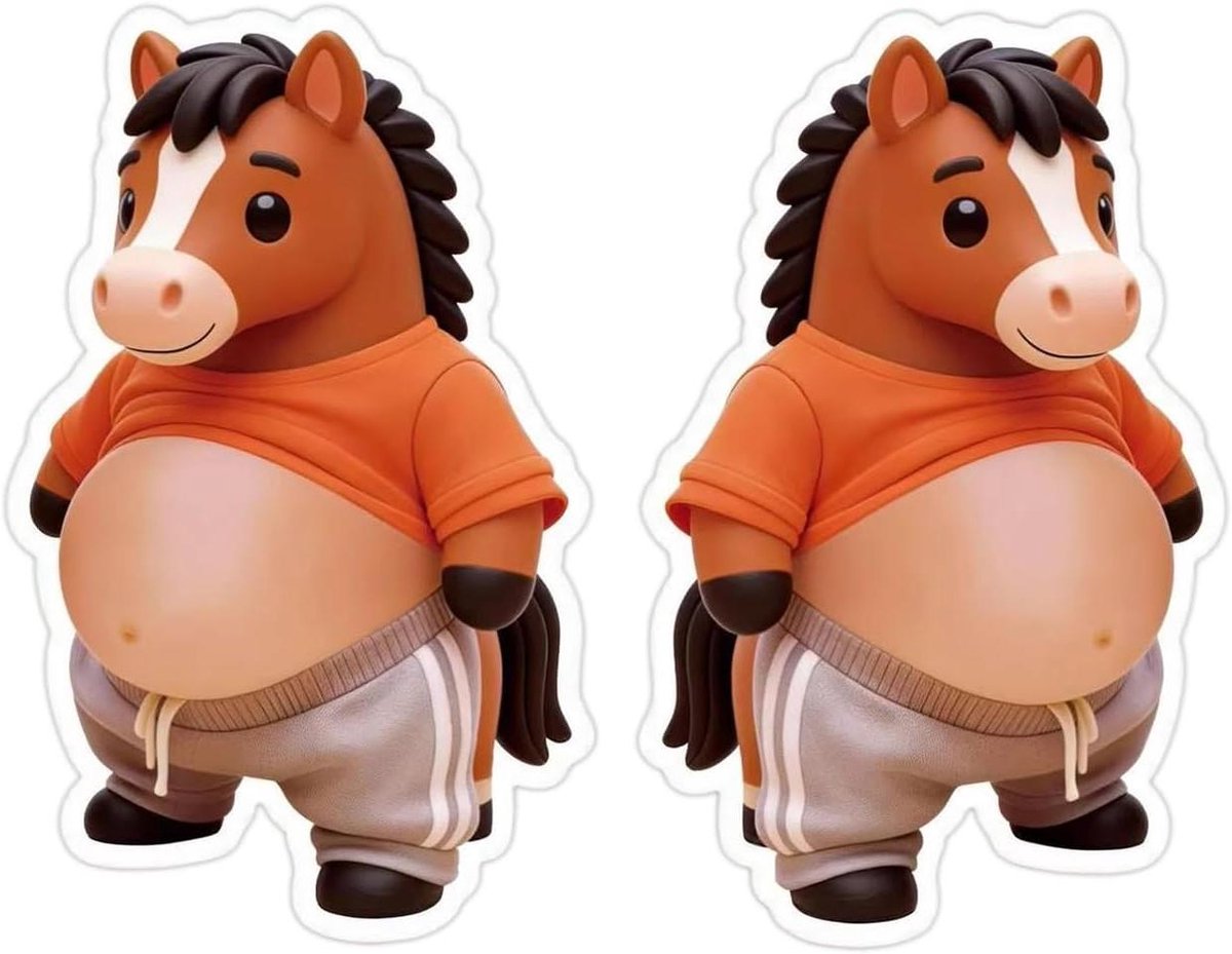 Paarden Stickers - 3D Plakdecals - Knutselen Dagboek - Siliconen Materiaal - 2 Stuks - Meerdere Kleuren