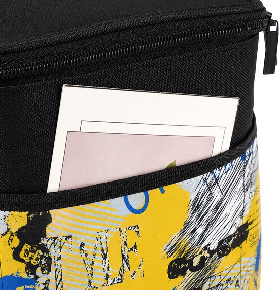 Koeltas 10 Liter - Opvouwbaar - Geïsoleerde Lunchtas - Lunch Bag - Picnictas voor Picnic of Festival - Oxford Polyester - Met Rits en Handvatten - Easy-Access Flap - Zijvakken - Geel van Lucky Shopper — afbeelding 2