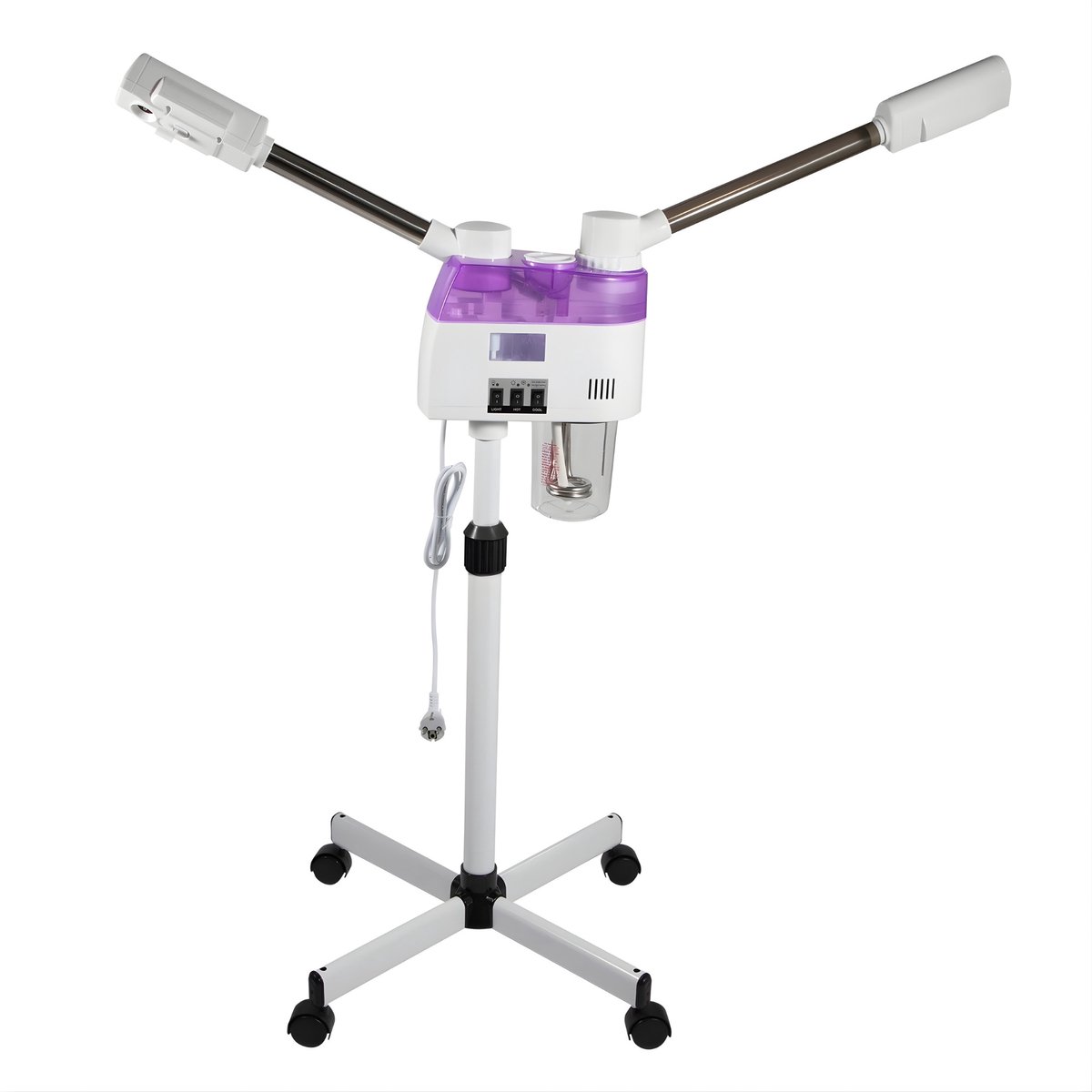 Gezichtsstomer 2-in-1 – 800W – Hot & Cold – Dubbele Buis – Verstelbare Hoogte – 360° Draaibare Nozzle – Spa Apparaat – Wit