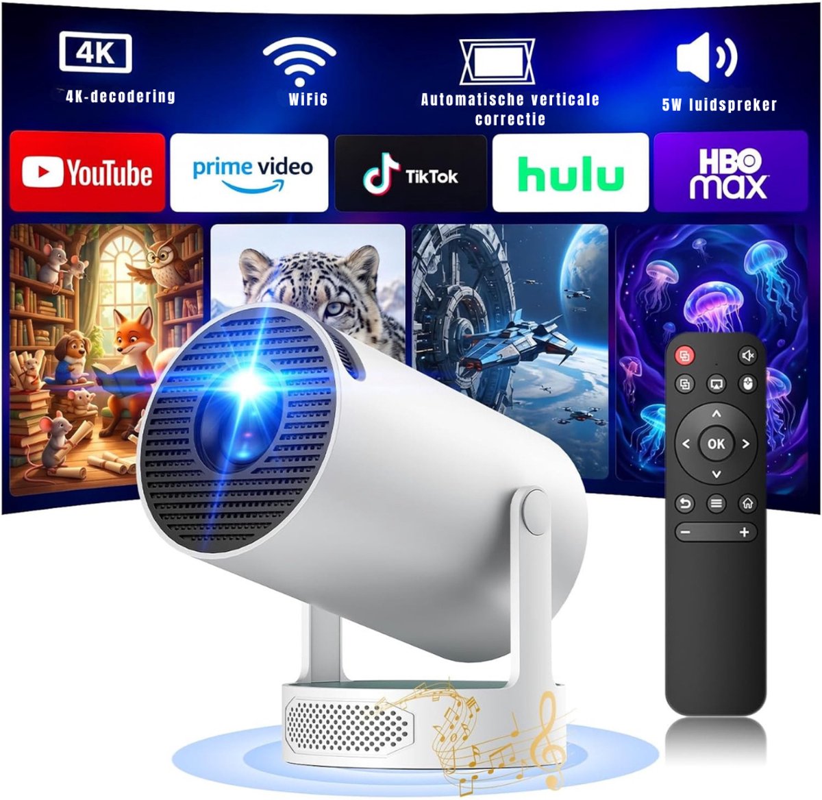 Minibeamers-Projector-Minibeamer-Wit-15cmx15cmx23cm