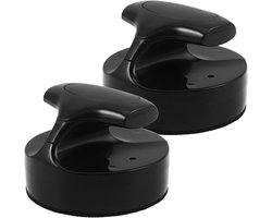 UPKOCH 2 stuks blokdrukpersen voor knutselen, drukken, inkten, stempelen, linosnede, glad oppervlak met handvat voor druktechnieken, scrapbooking accessoires 9,4x9,4cm zwart