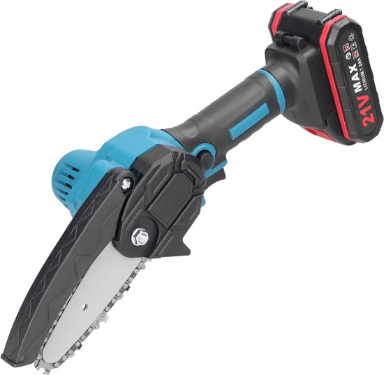 Kettingzaag 21V Draadloos - 10 cm (4 inch) - 5 m/s - Elektrische Snoeizaag - 2 Accu’s & Lader - Takken snoeien & hout zagen van Merkloos	 — afbeelding 3