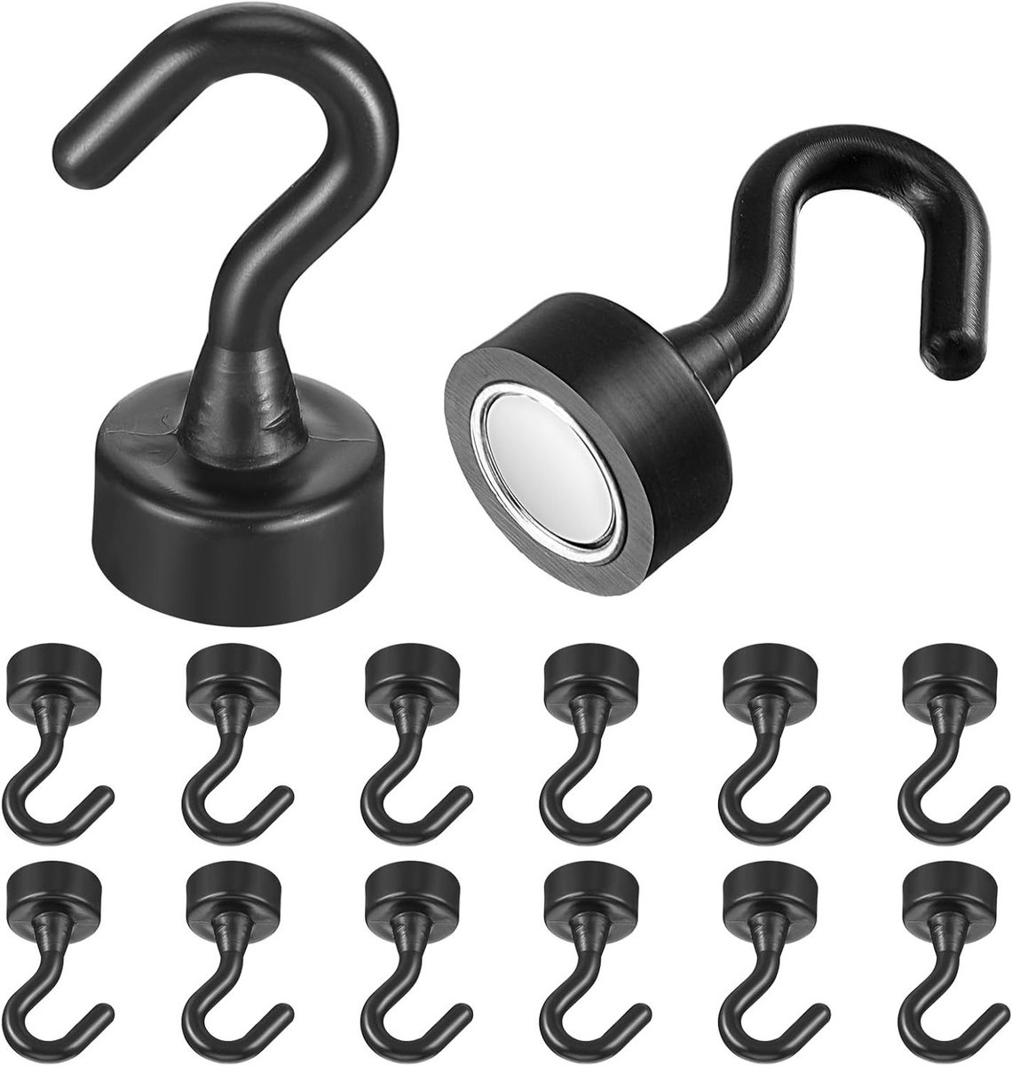 12 Stuks Magnetische Haakjes voor Ophangen, Kleine Magneten voor Koelkast, Kantoor, Keuken en Klaslokaal