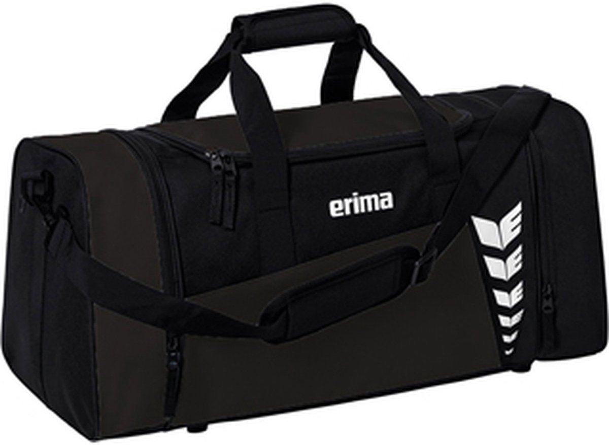 Erima six wings (large) sporttas met zijvakken - zwart / oranje | maat: l