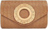 Dames clutch - Zomer strandtas - Envelop avondclutch - Geschikt voor formele feesten en bruiloften - Donkerbruin