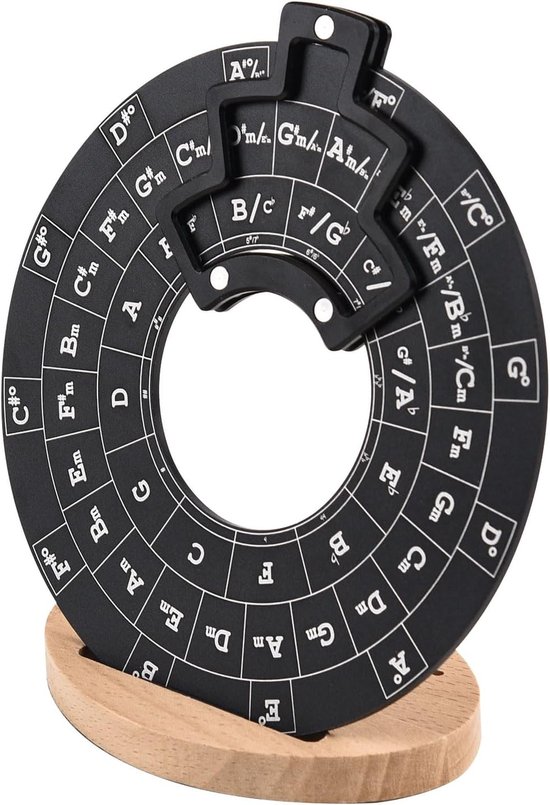 Cirkel van de Vijfde, Wiel Melodie Akkoord Tool Houten Melodie Tool Muziek Theorie Leer Tool voor Muzikanten Noten Akkoorden Toonsoort