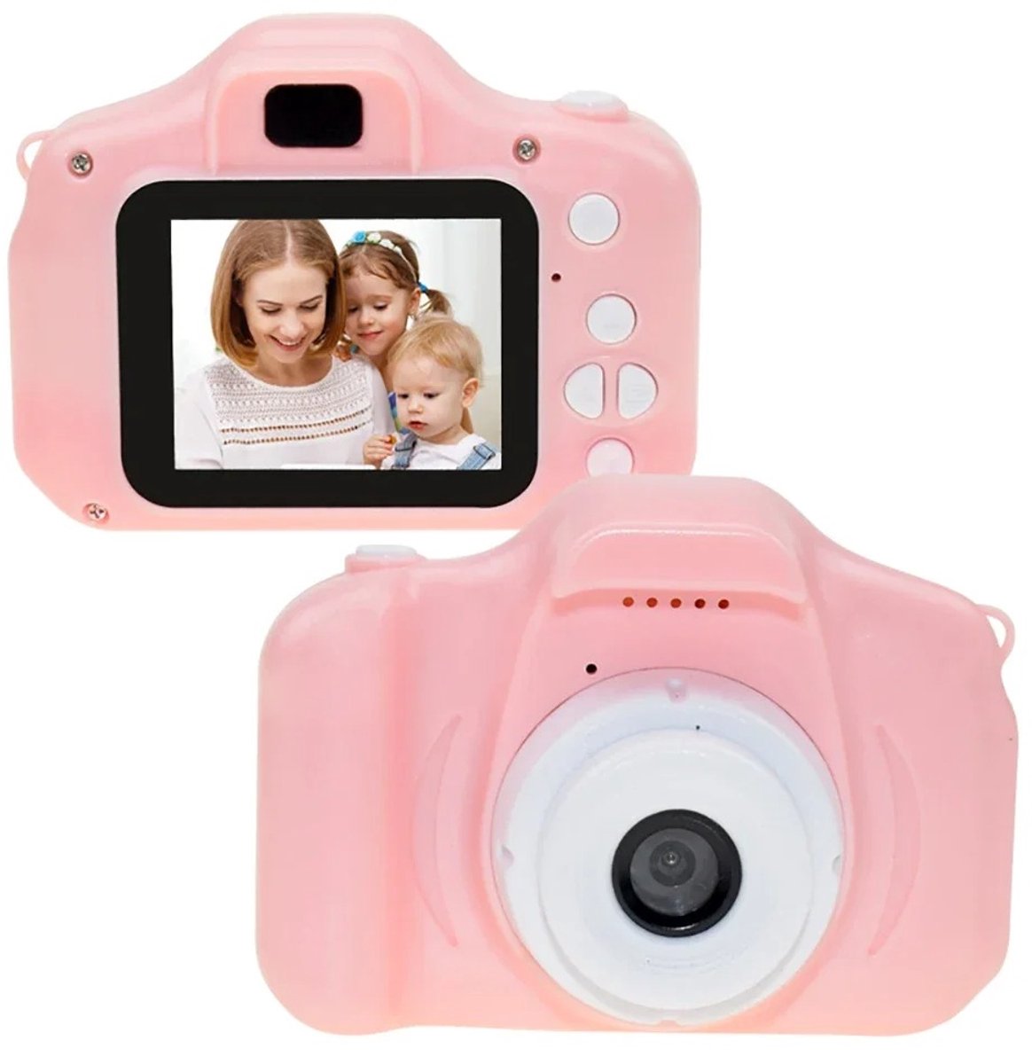 Digitale kindercamera 1080p HD | Oplaadbare mini-camera voor kinderen met 2 inch scherm, leuke spelletjes en filters | Schokbestendige siliconen hoes | Het beste cadeau voor jongens en meisjes van 3-10 jaar (roze)