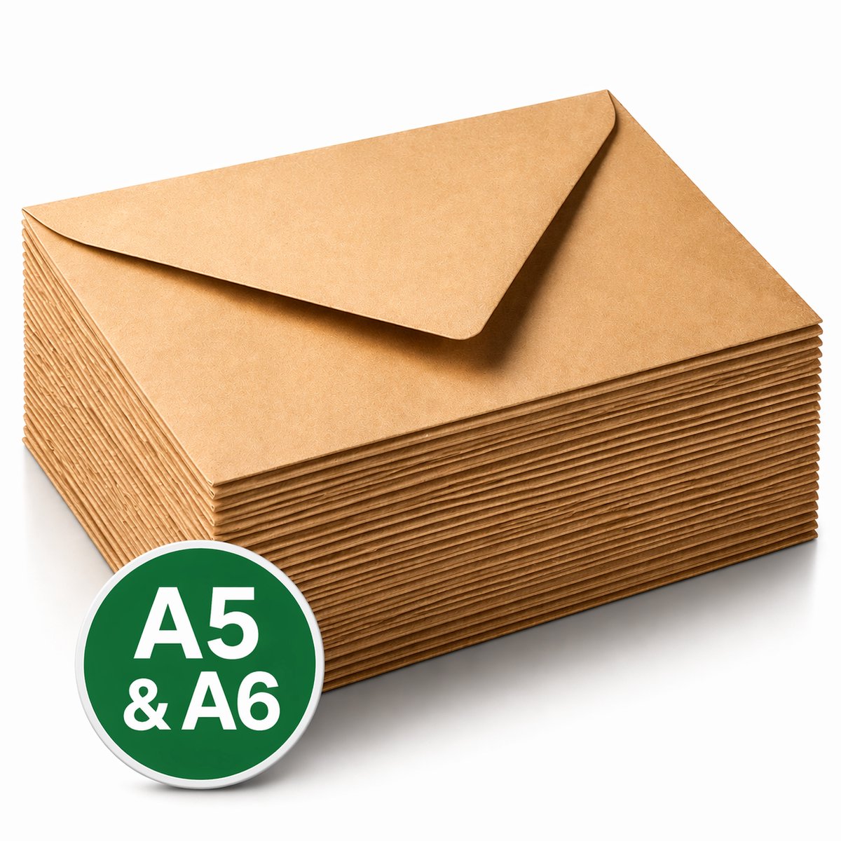 50x Bruine Kraft Enveloppen C6 Formaat - Gerecycled Papier - Duurzame Keuze - Envelop A6 - 11 x 16 cm