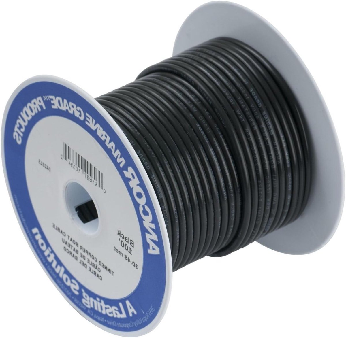 Koperen Bedrading - Elektrische Kabel - Watersport Elektronica - Vertind Koper - 100 voet - Zwart