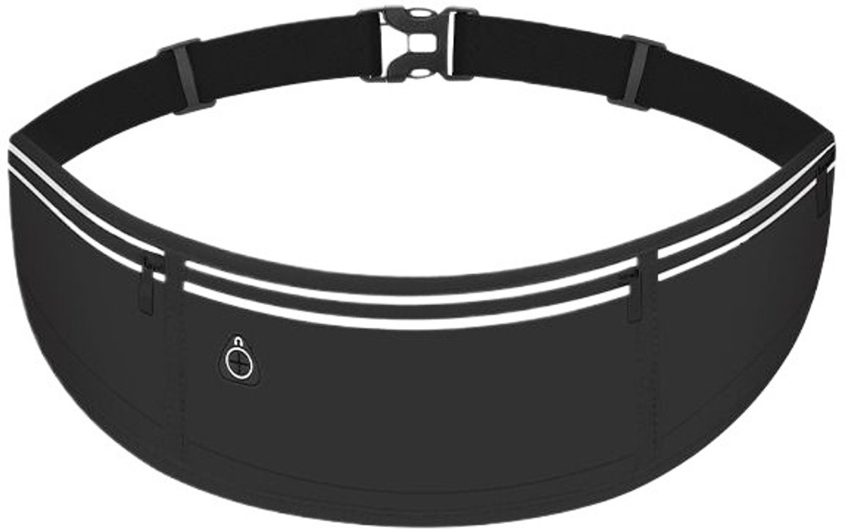 Hardloopriem - Hardloop Heupband - Hardloopband telefoon - Sport Heupband - Running Belt - Sportband - Telefoonhouder - Reflecterend - Waterafstotend - Zwart