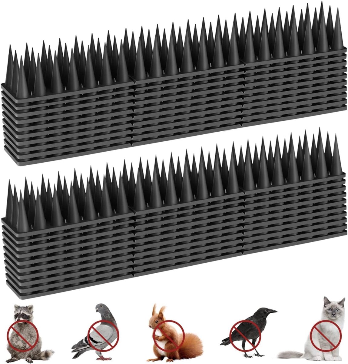 SVN® Duivenverjager - Duivenpinnen - Vogelpinnen - Duivenpinnen Met Plakstrip - Zwart - 29cm x 4cm x 7cm