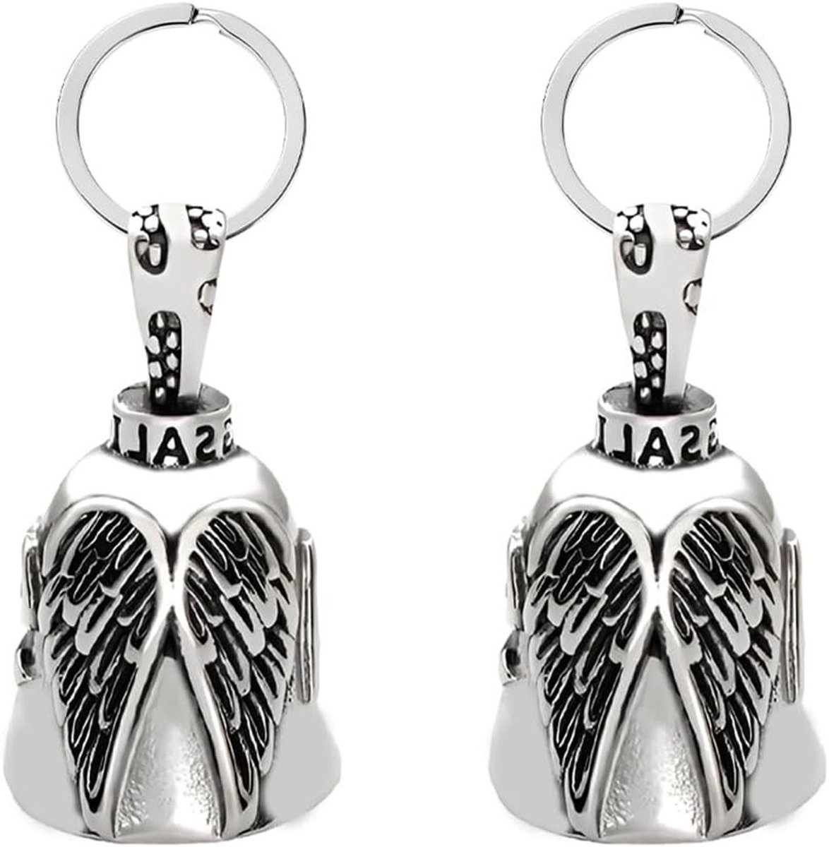 2 Stuks Sleutelhangers met Motorbel, Persoonlijk Cadeau voor Motorrijders, Geluksbel voor Bikers, Unieke Accessoire voor Motorrijders