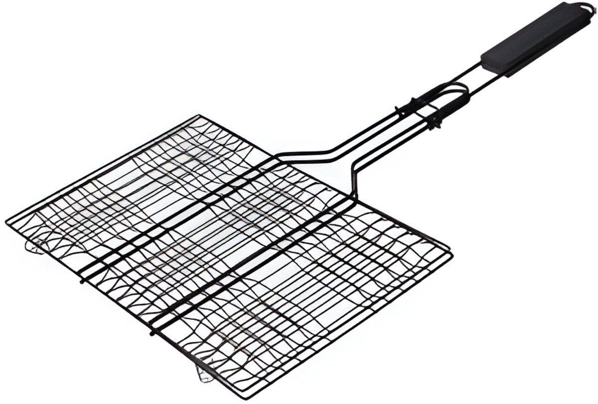 BBQ Collection Hamburgerrek - 20 x 20 cm - staal - zwart - antiaanbaklaag - hamburger grill