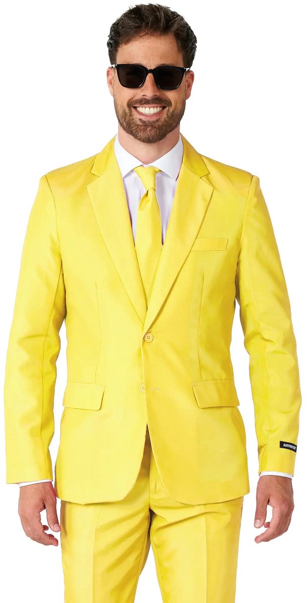 Suitmeister Yellow - Heren Pak - Carnavalskleding - Effen Gekleurd - Geel - Thema Feest - Maat XXL