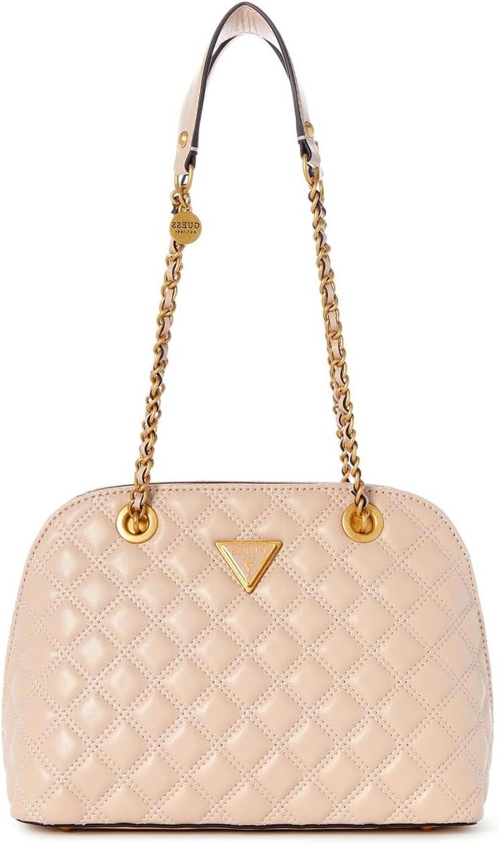 Dome Satchel - Schoudertas Dames - Dagelijks Gebruik - Gewatteerde Look - 27 x 20.5 cm - Licht Beige