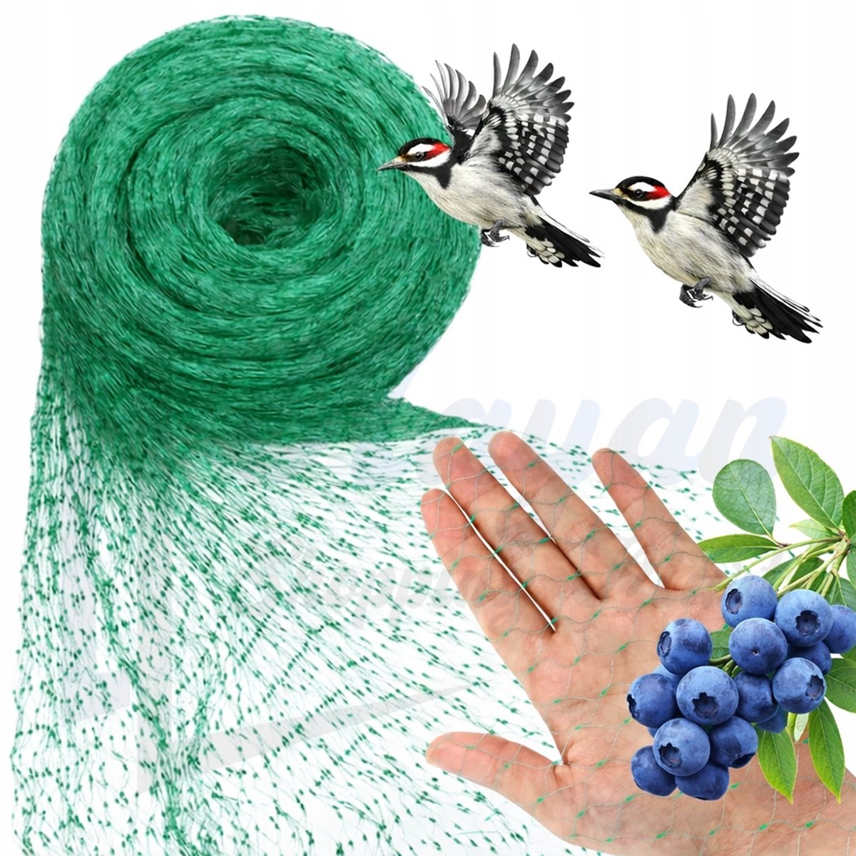 Nylon beschermnet tegen vogels – Tuin- en gewasbescherming – groen – Beschermnetten voor de tuin – 79783