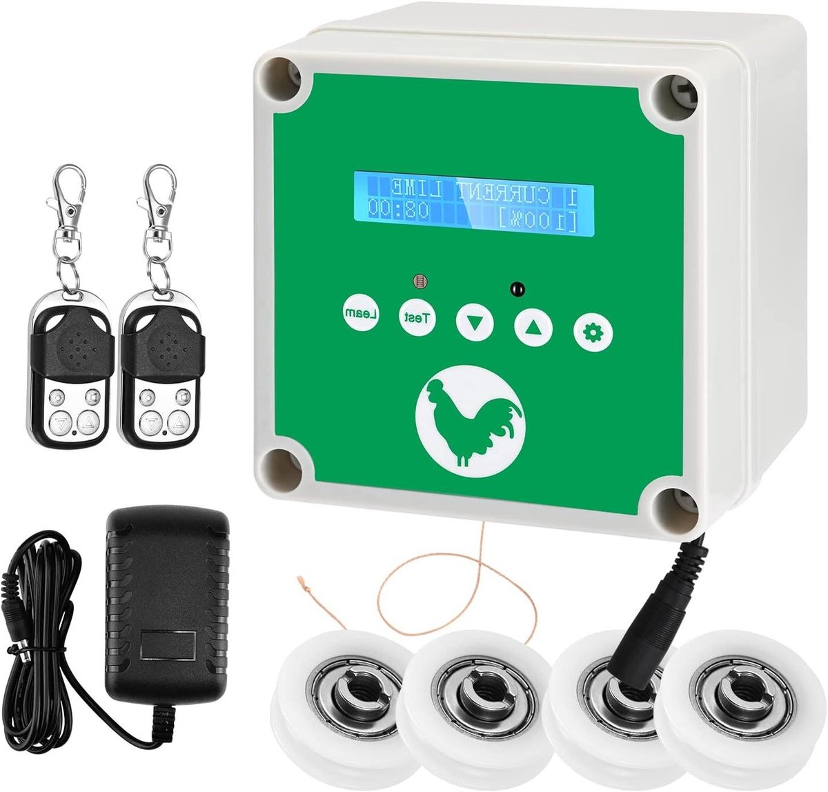 Automatische Deuropener - Kippenhok Deur - Pluimvee Beheer - Timer Afstandsbediening - 15 x 15 x 10 cm - Groen