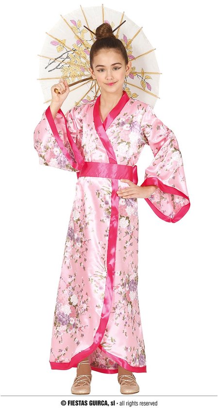 Fiestas Guirca - Kimono roze (7-9 jaar) - Carnavalskleding - Carnaval - carnavalskleding 2027 - Carnaval kostuum