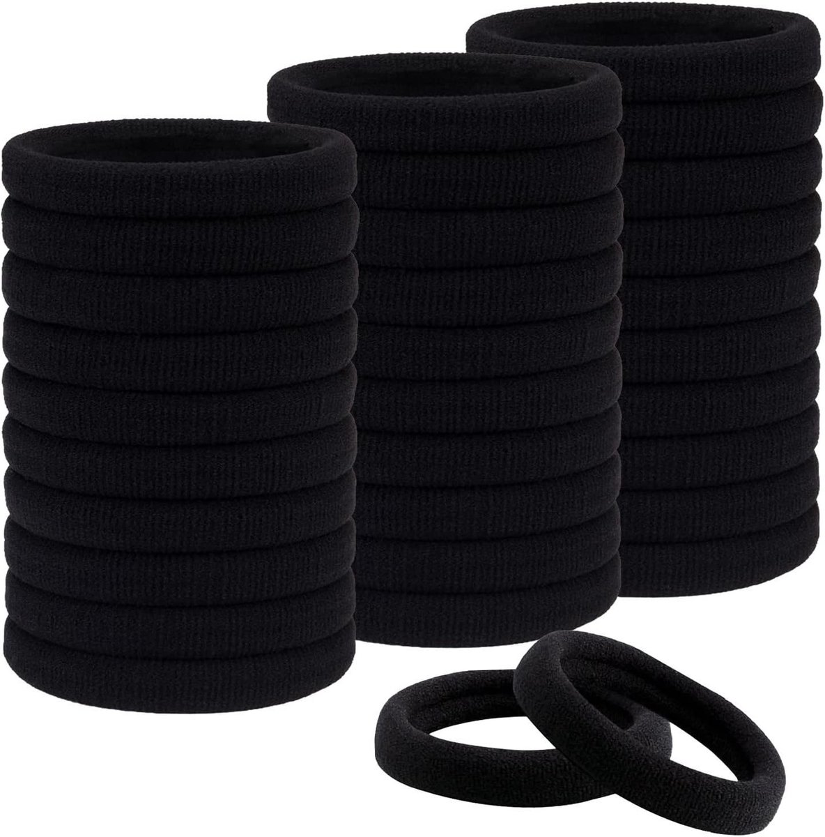 30-Pack Sterke Elastische Haarbanden - Zachte Haarbanden voor Vrouwen en Meisjes, Ideaal voor Dikke Ponytails en Haarstijlen