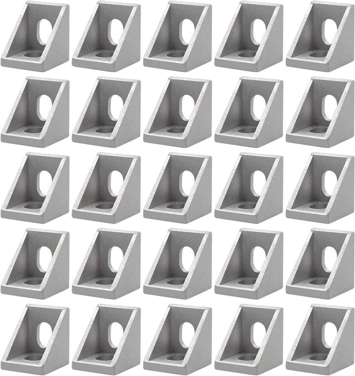 Hoekbevestiging - Aluminium hoek - Profiel verbinden - Gepolijst oppervlak - 25 stuks - Zilverwit