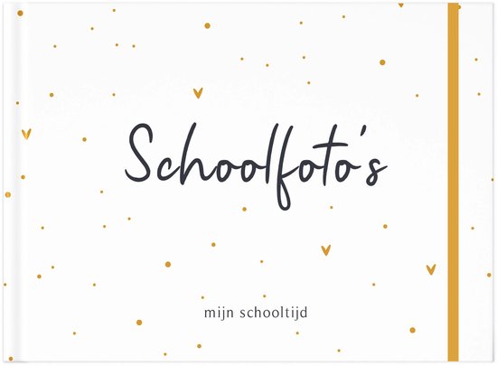 Fyllbooks - Schoolfotoboek - Schoolfoto Album - Invulboek voor Schoolfoto's - Oker dots